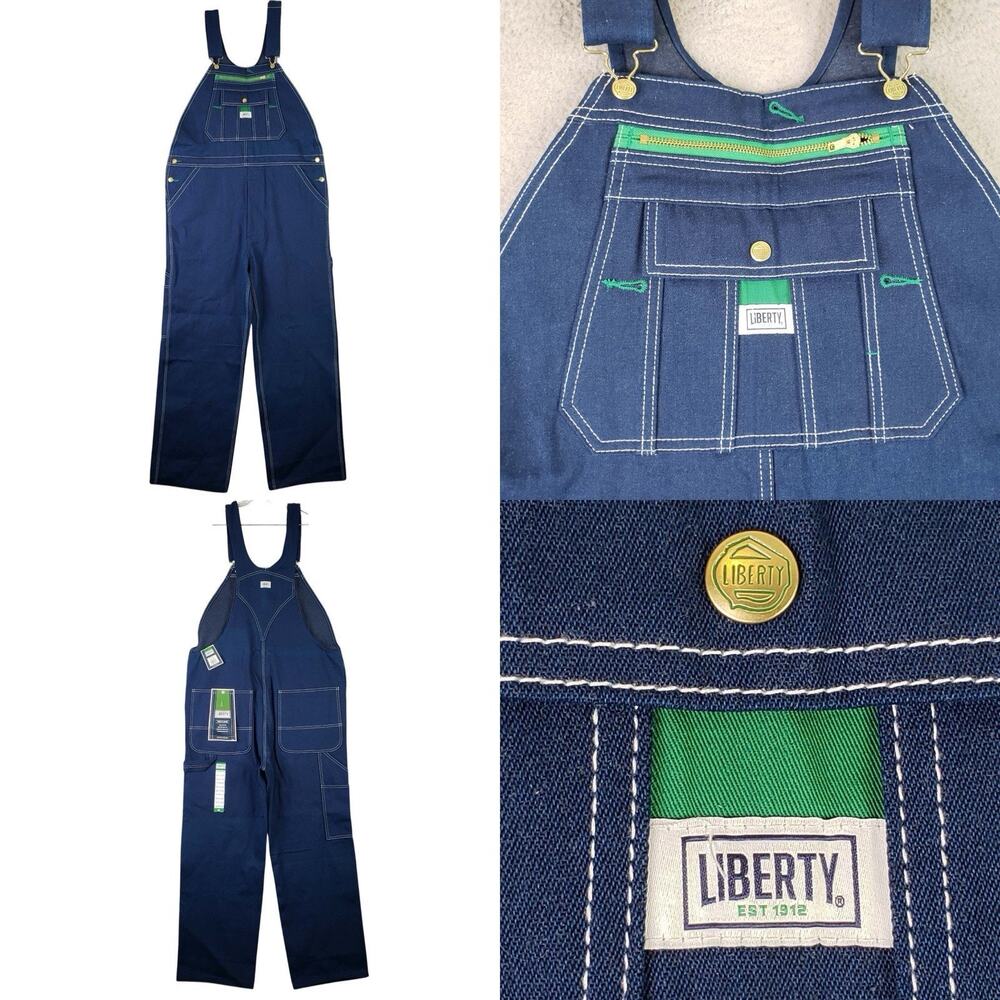 Liberty Bib Overalls Men’s Size 40x30 Blue Workwear Cotton Carpenter Utility New